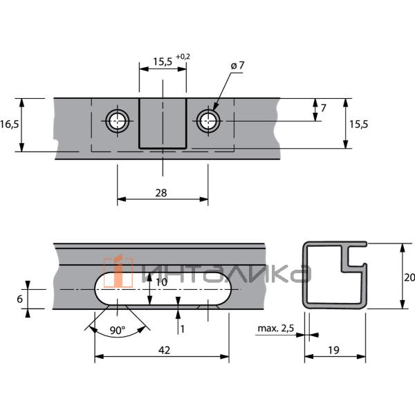 Петля HETTICH Sensys 8668 (B 3) 95°, AL 19, полунакладная, без пружины TA32, никель – 2