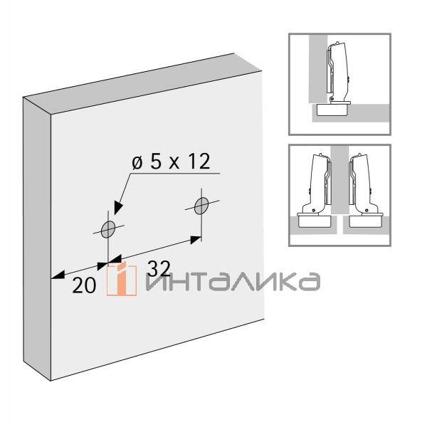 Монтажная планка линейная HETTICH System 8099 для Sensys, LR20, D1.5, с предустановленными евровинтами, с эксцентриком, черный обсидиан – 2