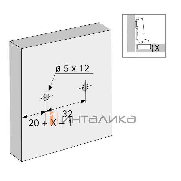 Монтажная планка линейная HETTICH System 8099 для Sensys, LR20, D1.5, с предустановленными евровинтами, с эксцентриком, черный обсидиан – 3