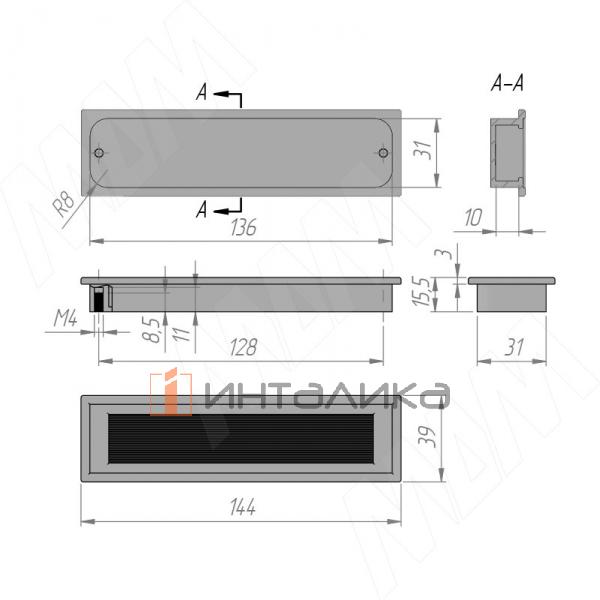 Ручка-раковина 128мм бронза alucover – 2