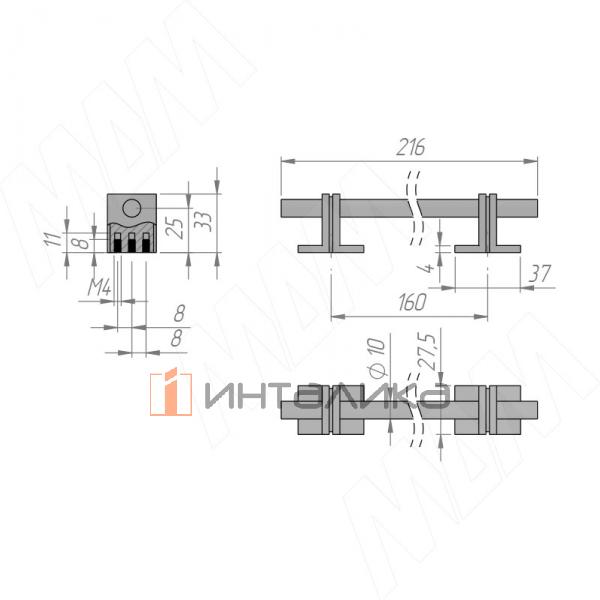Ручка-рейлинг 160мм латунь – 2