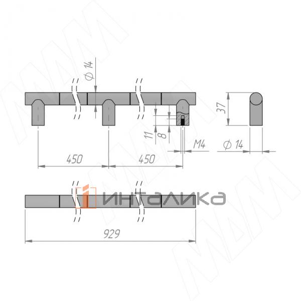 Ручка-рейлинг 900мм Timeless metal warm bronze – 2
