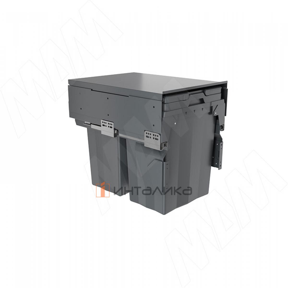 PROBOX F40 Система сортировки и хранения, 2 емкости (2x24), креп. фасада, полн.выдв., плавн.закр., крышка-полка, графит