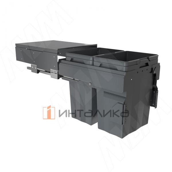 PROBOX F40 Система сортировки и хранения, 2 емкости (2x24), креп. фасада, полн.выдв., плавн.закр., крышка-полка, графит – 2