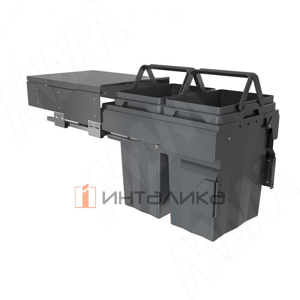 PROBOX F40 Система сортировки и хранения, 2 емкости (2x24), креп. фасада, полн.выдв., плавн.закр., крышка-полка, графит – 3