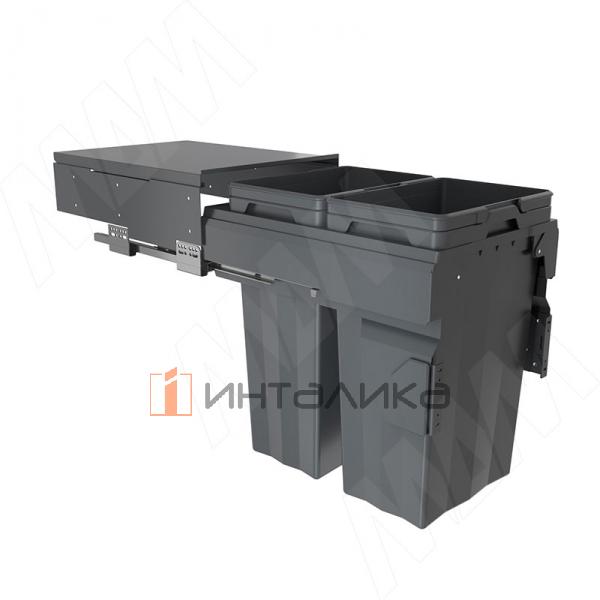 PROBOX F40 Система сортировки и хранения, 2 емкости (2x27), креп. фасада, полн.выдв., плавн.закр., крышка-полка, графит – 2