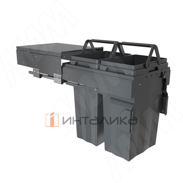 PROBOX F40 Система сортировки и хранения, 2 емкости (2x27), креп. фасада, полн.выдв., плавн.закр., крышка-полка, графит – 3