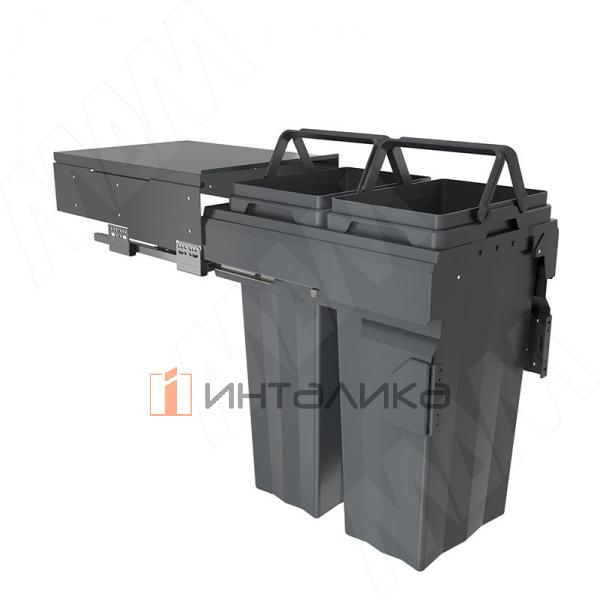 PROBOX F40 Система сортировки и хранения, 2 емкости (2x31), креп. фасада, полн.выдв., плавн.закр., крышка-полка, графит – 3