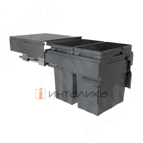PROBOX F45 Система сортировки и хранения, 2 емкости (2x28), креп. фасада, полн.выдв., плавн.закр., крышка-полка, графит – 2