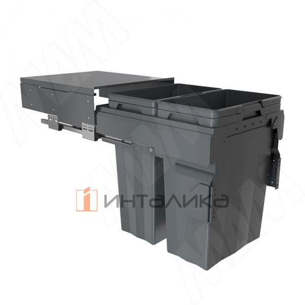 PROBOX F45 Система сортировки и хранения, 2 емкости (2x33), креп. фасада, полн.выдв., плавн.закр., крышка-полка, графит – 2