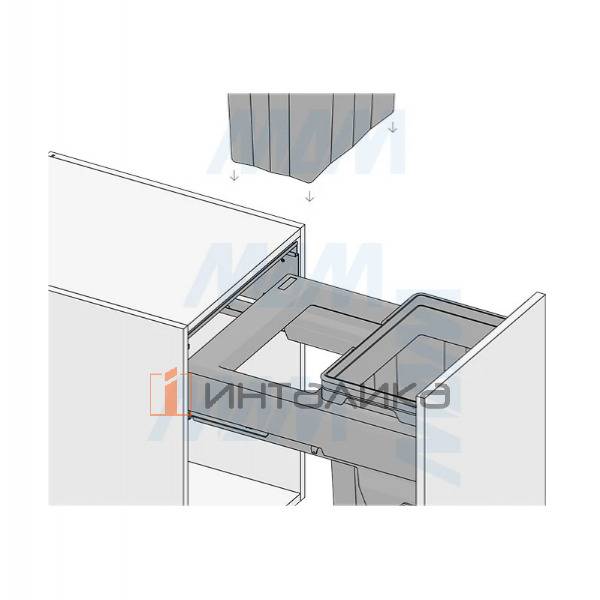 PROBOX F45 Система сортировки и хранения, 2 емкости (2x33), креп. фасада, полн.выдв., плавн.закр., крышка-полка, графит – 10