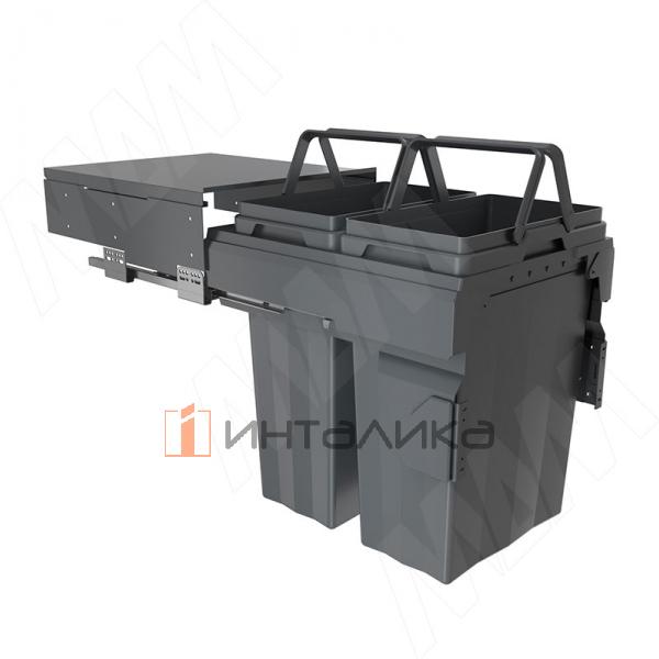 PROBOX F45 Система сортировки и хранения, 2 емкости (2x33), креп. фасада, полн.выдв., плавн.закр., крышка-полка, графит – 3