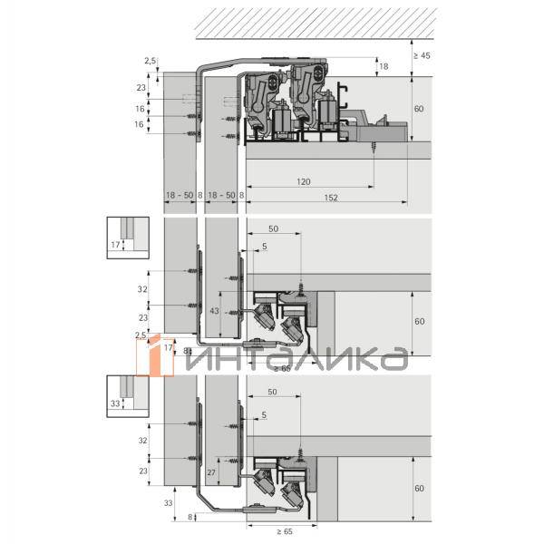 Комплект профилей HETTICH TopLine XL STRONG/STB19.0, L 4000мм, алюминий анодированный, черный – 3