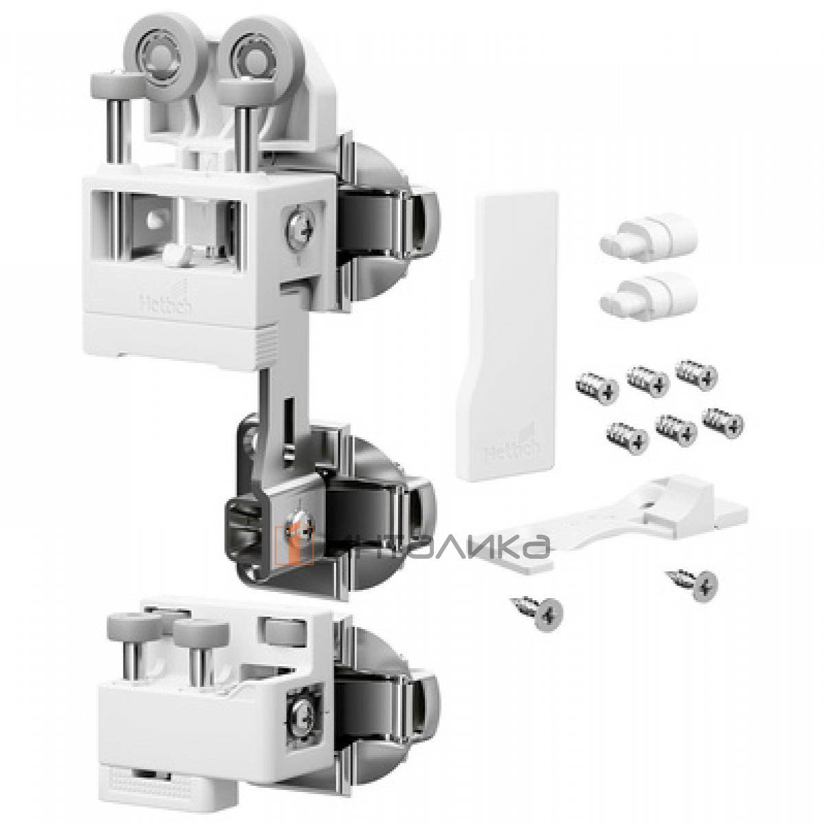 Комплект фурнитуры HETTICH WingLine L (2024), HEAVY, с функцией самозакрывания, белый, правый