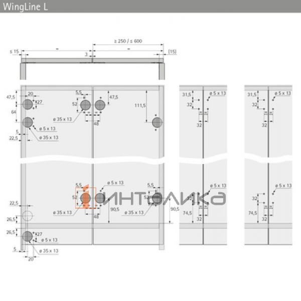 Комплект фурнитуры HETTICH WingLine L (2024), MEDIUM, без функции самозакрывания, серый, правый – 4