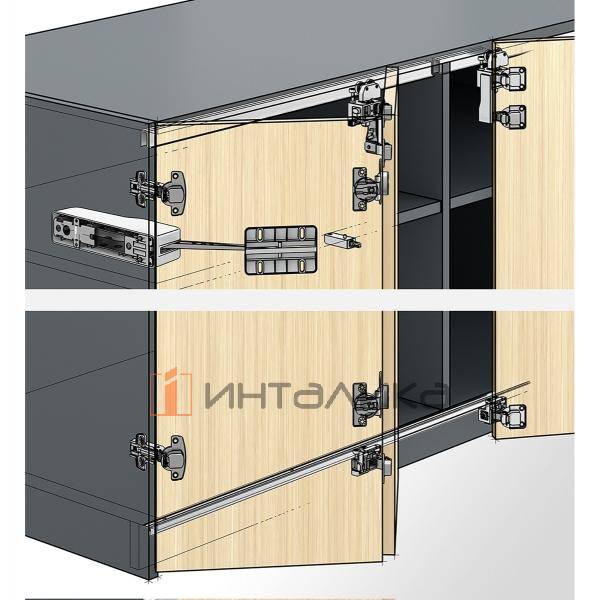 Комплект фурнитуры HETTICH WingLine L (2024), LIDHT, без функции самозакрывания, антрацит, правый – 2