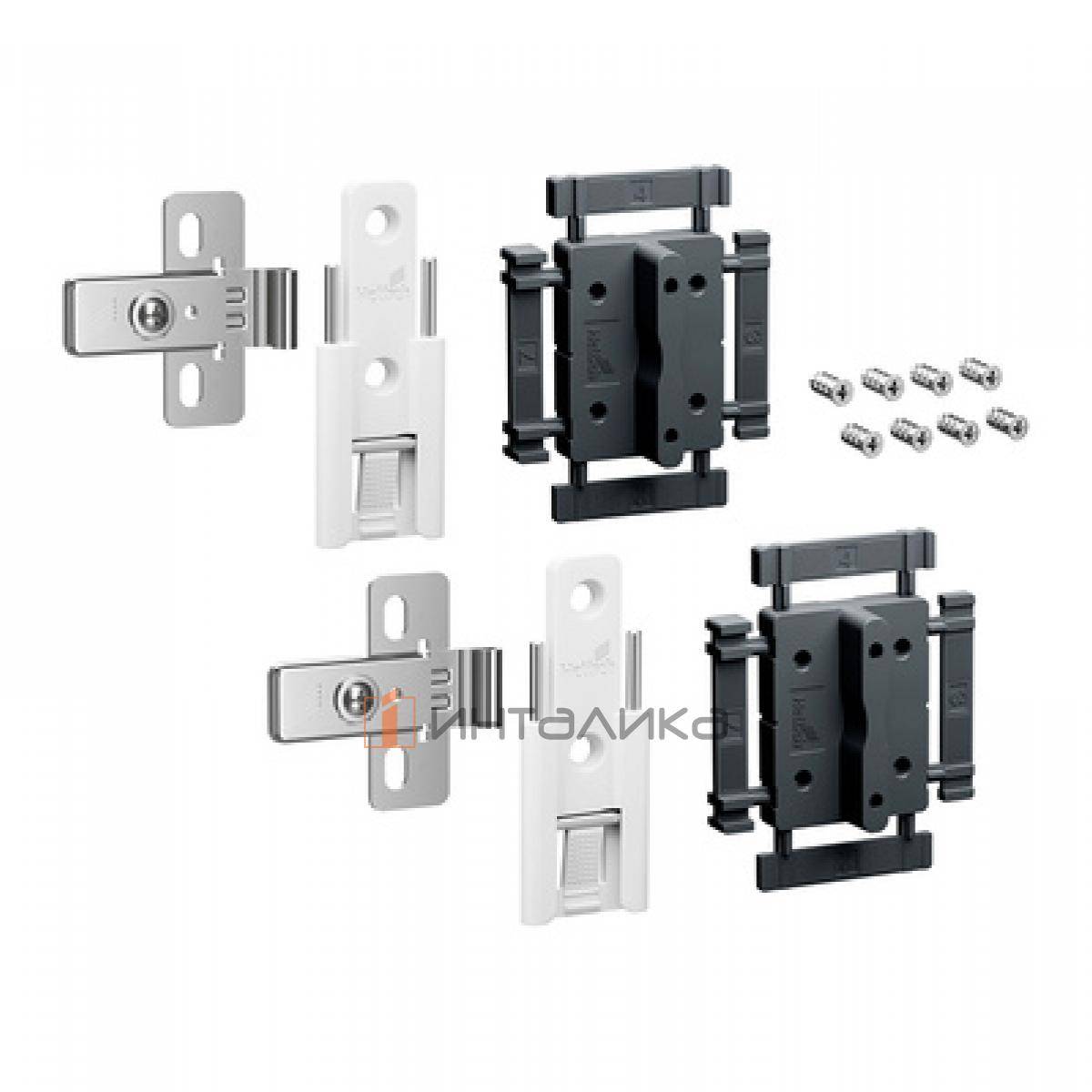 Комплект 2 средних петель HETTICH WingLine L, быстрый монтаж, с регулировкой, белый