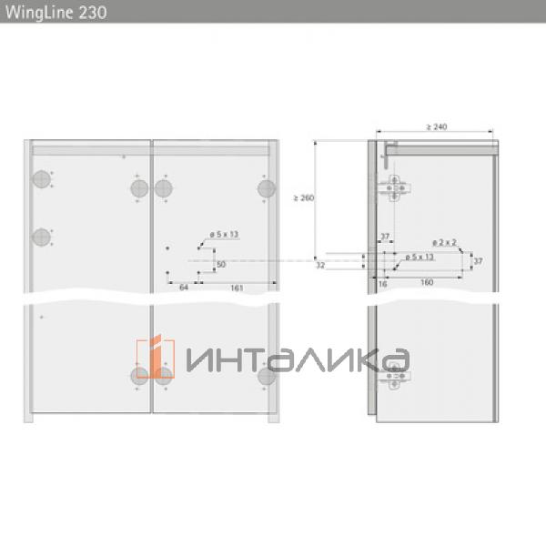 Комплект механизма HETTICH Pull to move Silent (2024) для складных дверей, LIGHT, антрацит – 10