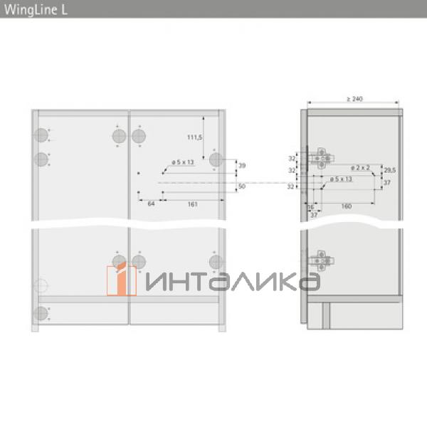 Комплект механизма HETTICH Push to move (2024) для складных дверей, LIGHT, антрацит – 8