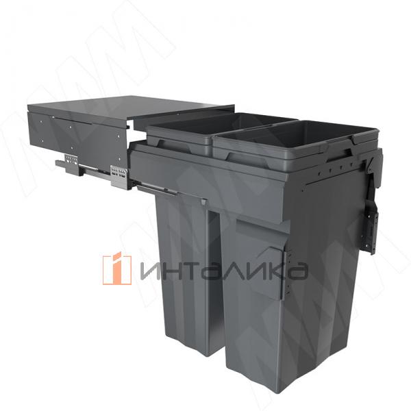 PROBOX F45 Система сортировки и хранения, 2 емкости (2x37), креп. фасада, полн.выдв., плавн.закр., крышка-полка, графит – 2