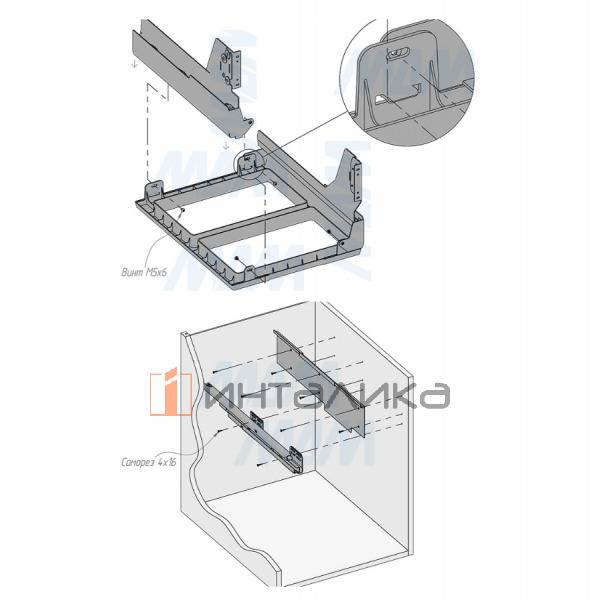 PROBOX F60 Система сортировки и хранения, 3 емкости (2x16+1x37), креп. фасада, полн.выдв., плавн.закр., крышка-полка, графит – 7