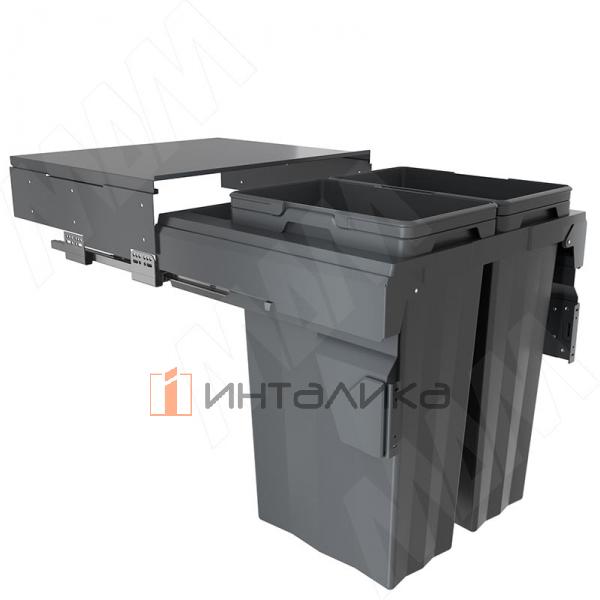 PROBOX F60 Система сортировки и хранения, 2 емкости (2x37), креп. фасада, полн.выдв., плавн.закр., крышка-полка, графит – 2