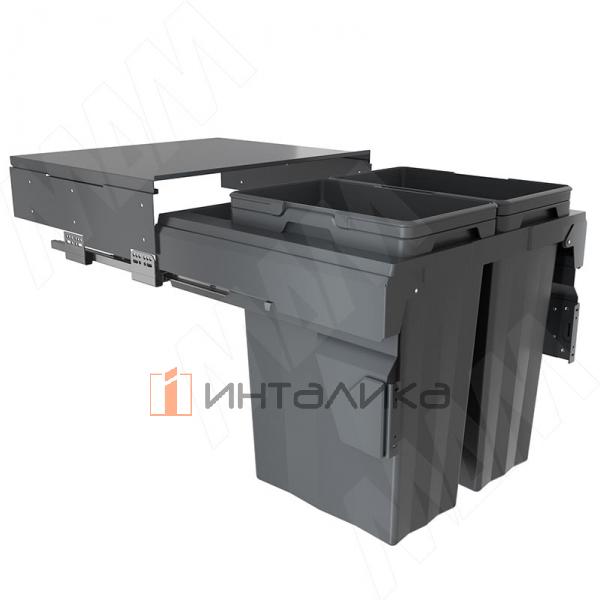 PROBOX F60 Система сортировки и хранения, 2 емкости (2x33), креп. фасада, полн.выдв., плавн.закр., крышка-полка, графит – 2
