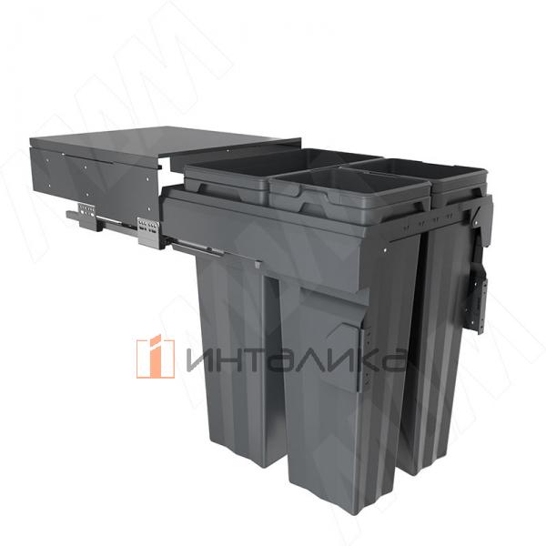 PROBOX F45 Система сортировки и хранения, 3 емкости 69л (2x16+1x37), креп. фасада, полн.выдв., плавн.закр., крышка-полка, графит – 2