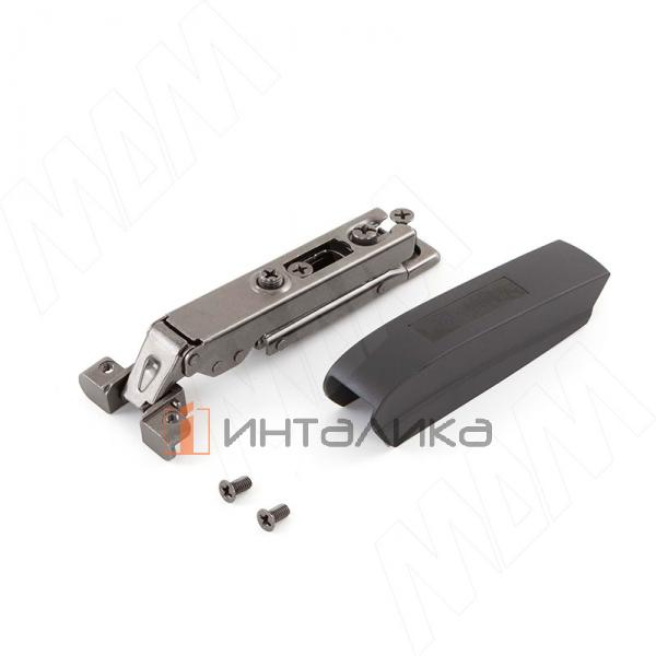 HARMONY NERO петля с амортизатором накладная (90/105), для ал. проф., стандартная, черный никель – 2