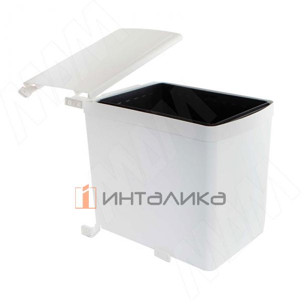 LINEA Ведро для мусора подвесное 16л с крышкой, с крепежом, цвет белый – 2