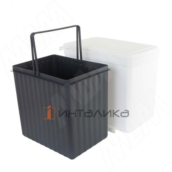 LINEA Ведро для мусора подвесное 16л с крышкой, с крепежом, цвет белый – 3