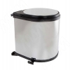 Превью LINEA Ведро для мусора подвесное 13л с крышкой, с крепежом, нержавеющая сталь, черный – 1