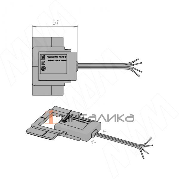 Выключатель для зеркала сенсорный, диммируемый, 1 кнопка, 12/24В – 4