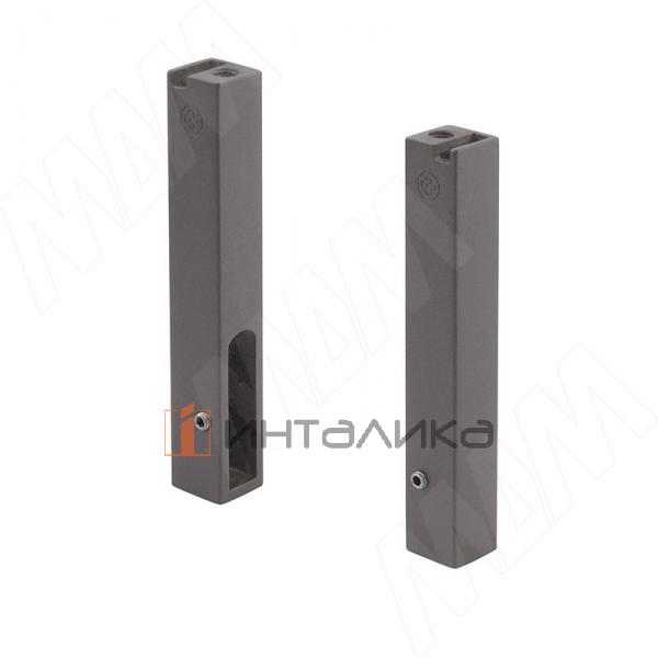 VOGUE Штангодержатель для прямоугольной штанги, торцевой, графит, крепление к полке (левый+правый) – 2