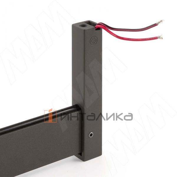 VOGUE Штангодержатель для прямоугольной штанги, торцевой, графит, крепление к полке (левый+правый) – 3