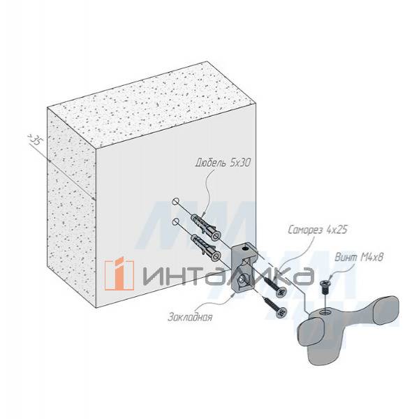 Крючок двухрожковый черный матовый – 4