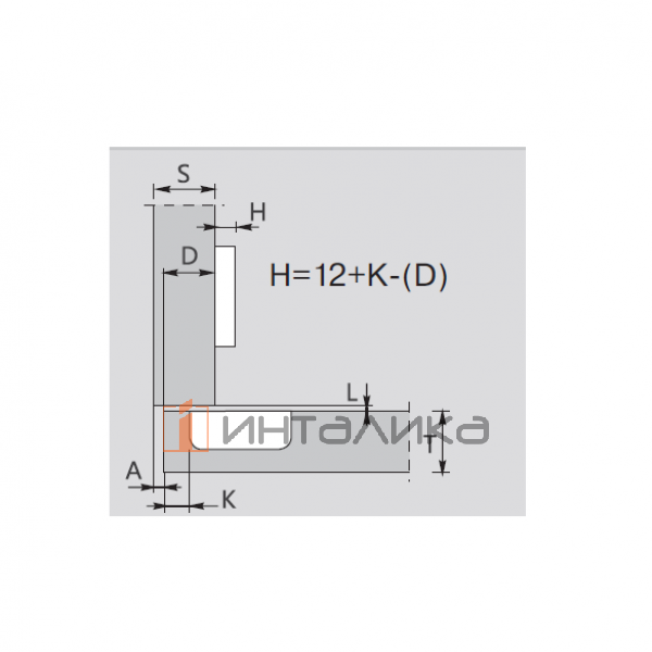 Петля для накладных дверей Firmax Advanced Plus, без пружины, Anyway Click-On, угол открывания 110°, 48мм – 5