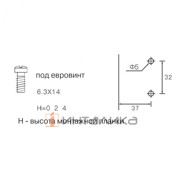 Планка монтажная для петель Firmax Smartline Clip On, H=2, крестовая, под евровинт – 5