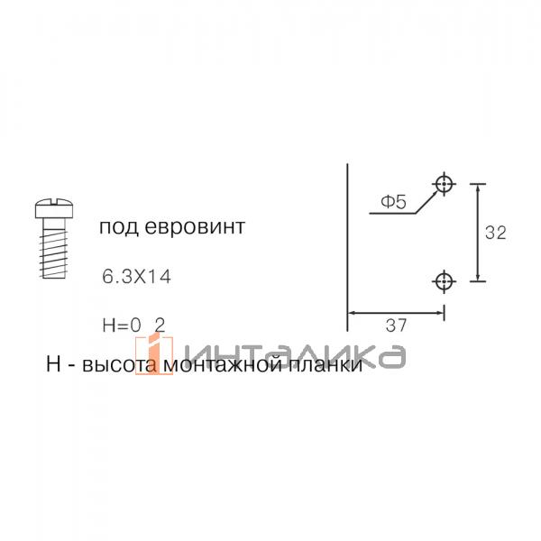 Планка монтажная 3D для петель Firmax Smartline Clip On, H=0, крестовая с регулировкой по высоте, под евровинт – 5