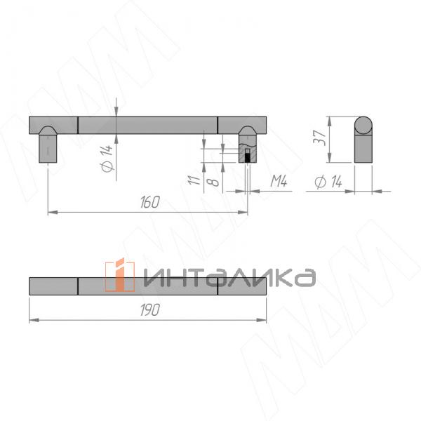 Ручка-рейлинг 160мм Timeless metal green – 2