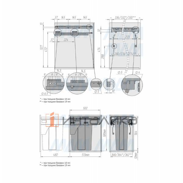 PROBOX LT F40 Система сортировки и хранения, 1 емкость (1x35), креп. фасада, полн.выдв., плавн.закр.,  графит – 3