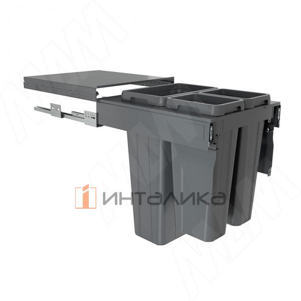 PROBOX LT F45 Система сортировки и хранения, 3 емкости (2x9+1x27), креп. фасада, полн.выдв., плавн.закр., графит – 2