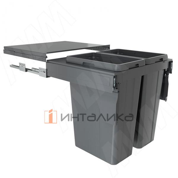PROBOX LT F60 Система сортировки и хранения, 2 емкости (2x35), креп. фасада, полн.выдв., плавн.закр., графит – 2