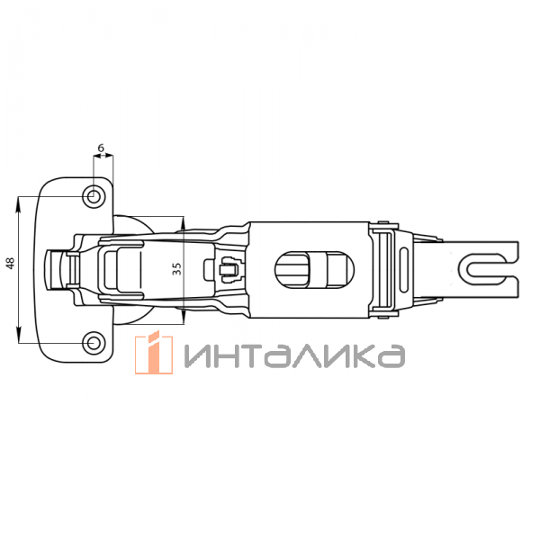 Петля для накладных дверей Firmax Slide-on, угол открывания 165°, 48 мм, шуруп, сталь – 4