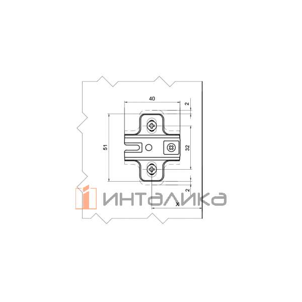 Планка монтажная Firmax для пететель серии Slide-on, крестовая, H=2, евровинт – 2