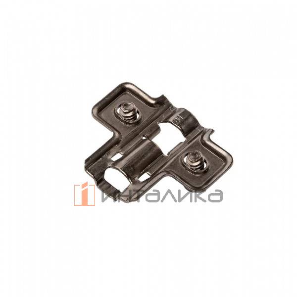 Планка монтажная для петель Alphalux Titan, Clip-on, H=2, крестовая, с предустановленными евровинтами, титан – 4