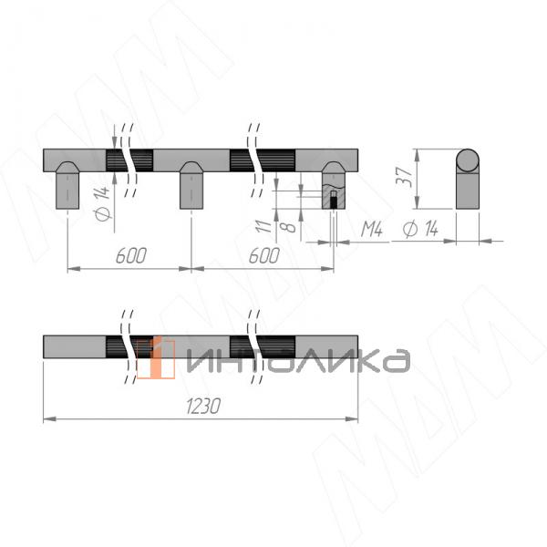 Ручка-рейлинг 1200мм латунь – 2