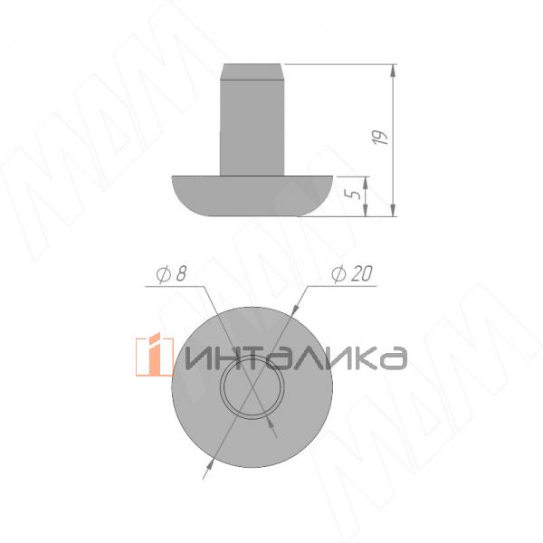 Подпятник круглый D20 мм, для отв. 8 мм, чёрный – 3