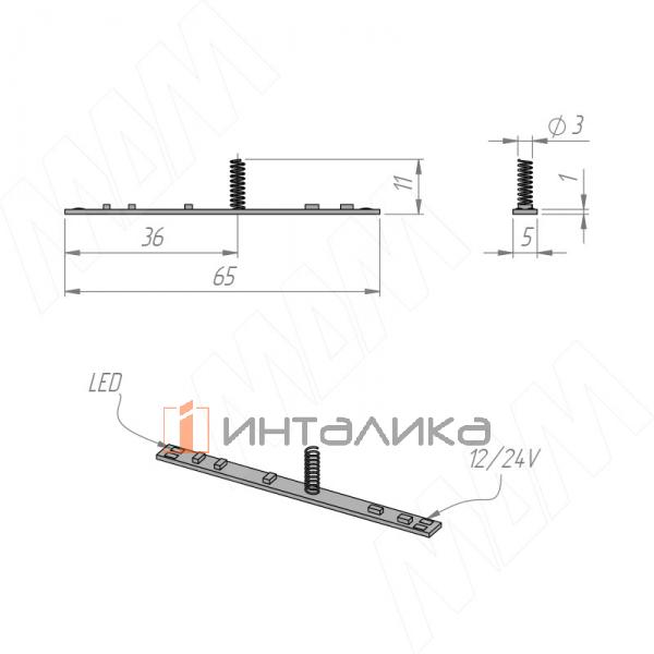Выключатель сенсорный, диммируемый, для установки в профиль, ширина 5 мм 12/24В, 60/120Вт – 2