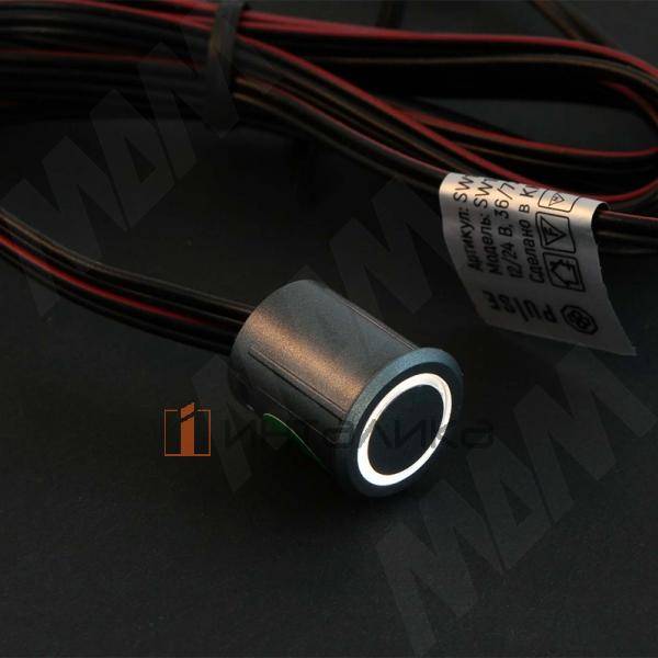 Выключатель сенсорный диммируемый со световой индикацией, врезной, 12/24В, 36/72Вт, IP20, цвет серый металлик – 2